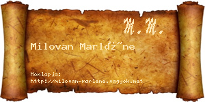 Milovan Marléne névjegykártya